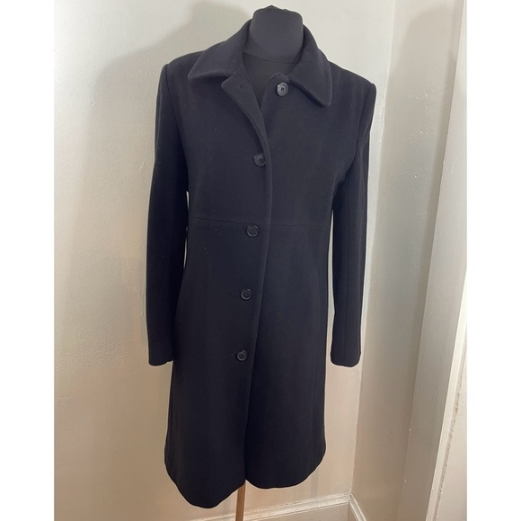 FORCASTER OF BOSTON LADIES PURE WOOL BUTTON DOWN BLACK COAT SIZE: 10 - Picture 2 of 12